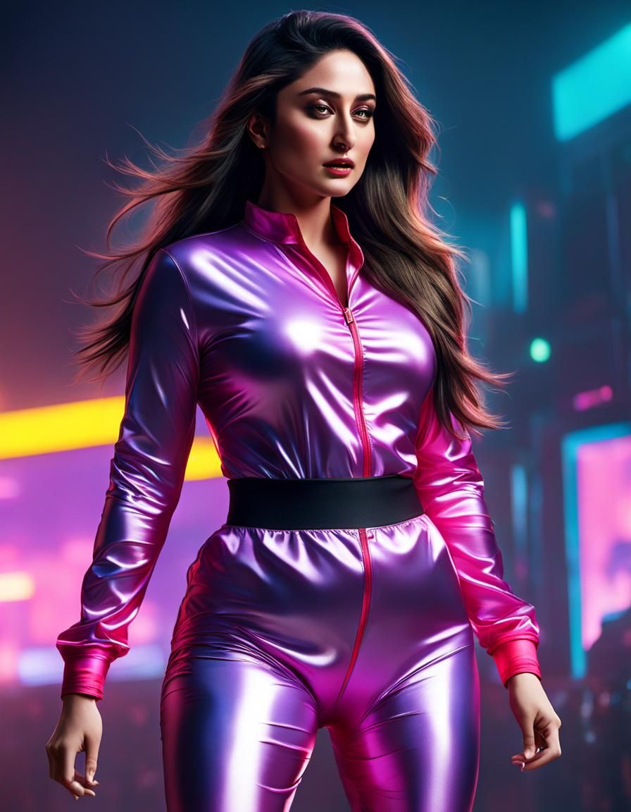 Curvy Indian Figure in Cyberpunk 2099 Style