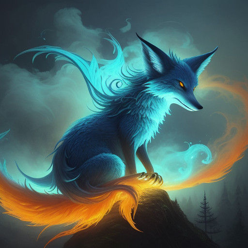 A Magical Nine-Tailed Fox Creates a Hypnotic Aura