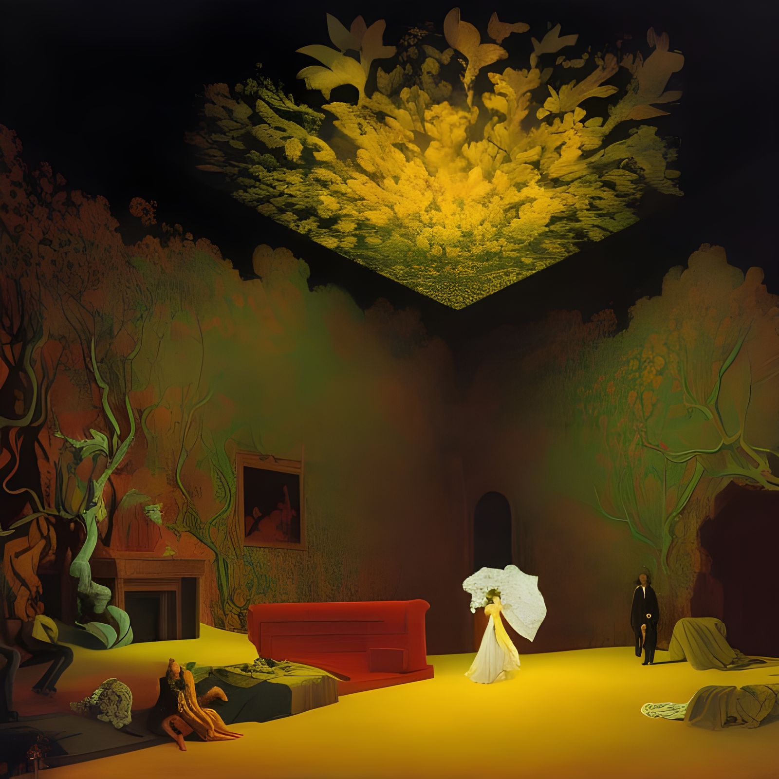 Surreal Cold Chambers in Dark Volumetric Lighting