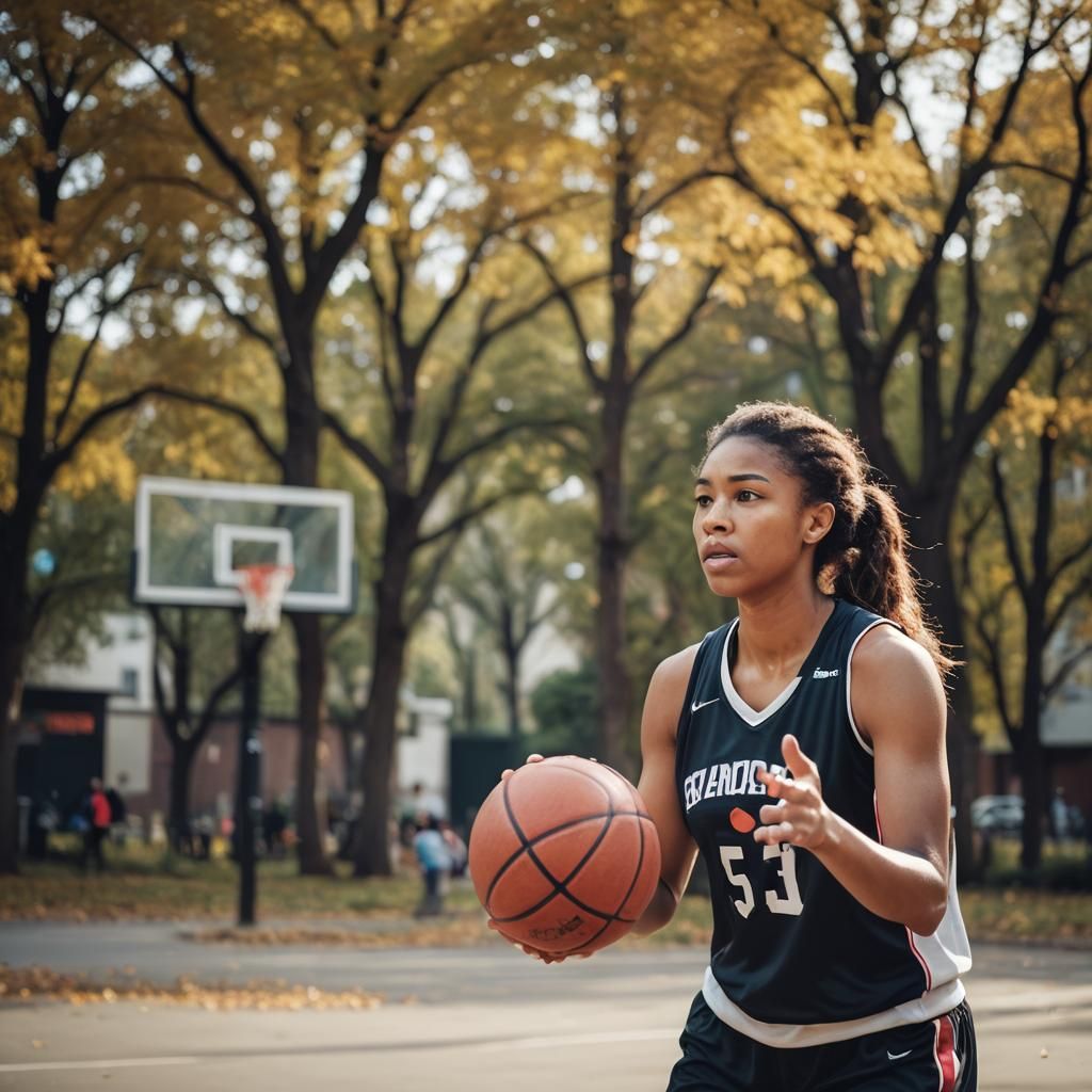 Young Woman Playing Basketball in Professional Photography