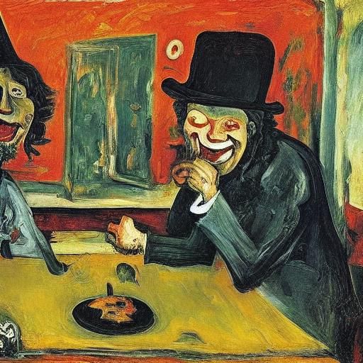 Man Laughing and Biting Pie, Animated Style