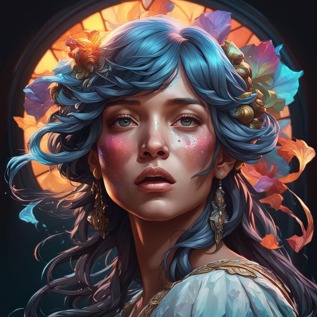 Detailed Portrait of Singer in Dynamic Lighting