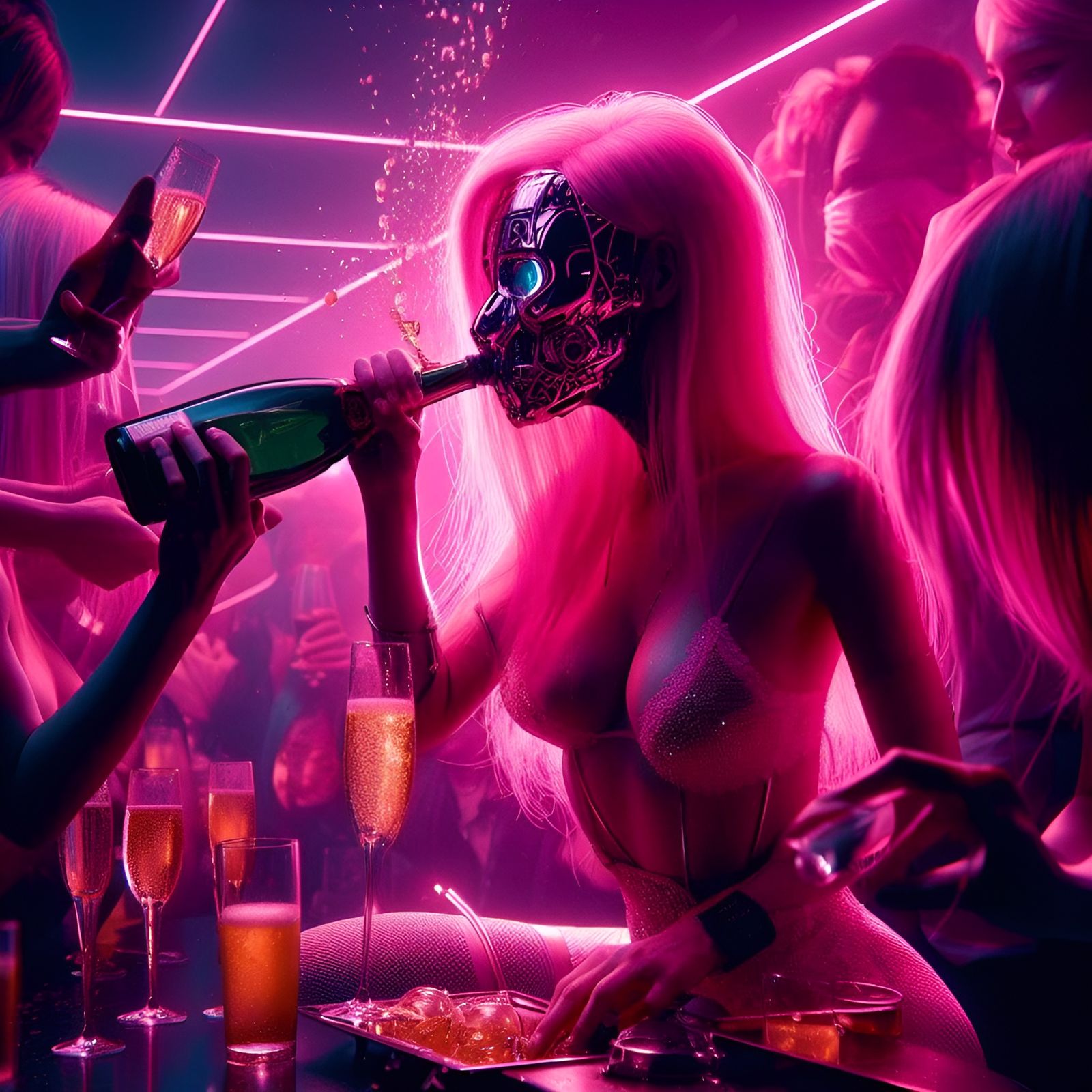 Abstract Club Illustration in Minimalist Style