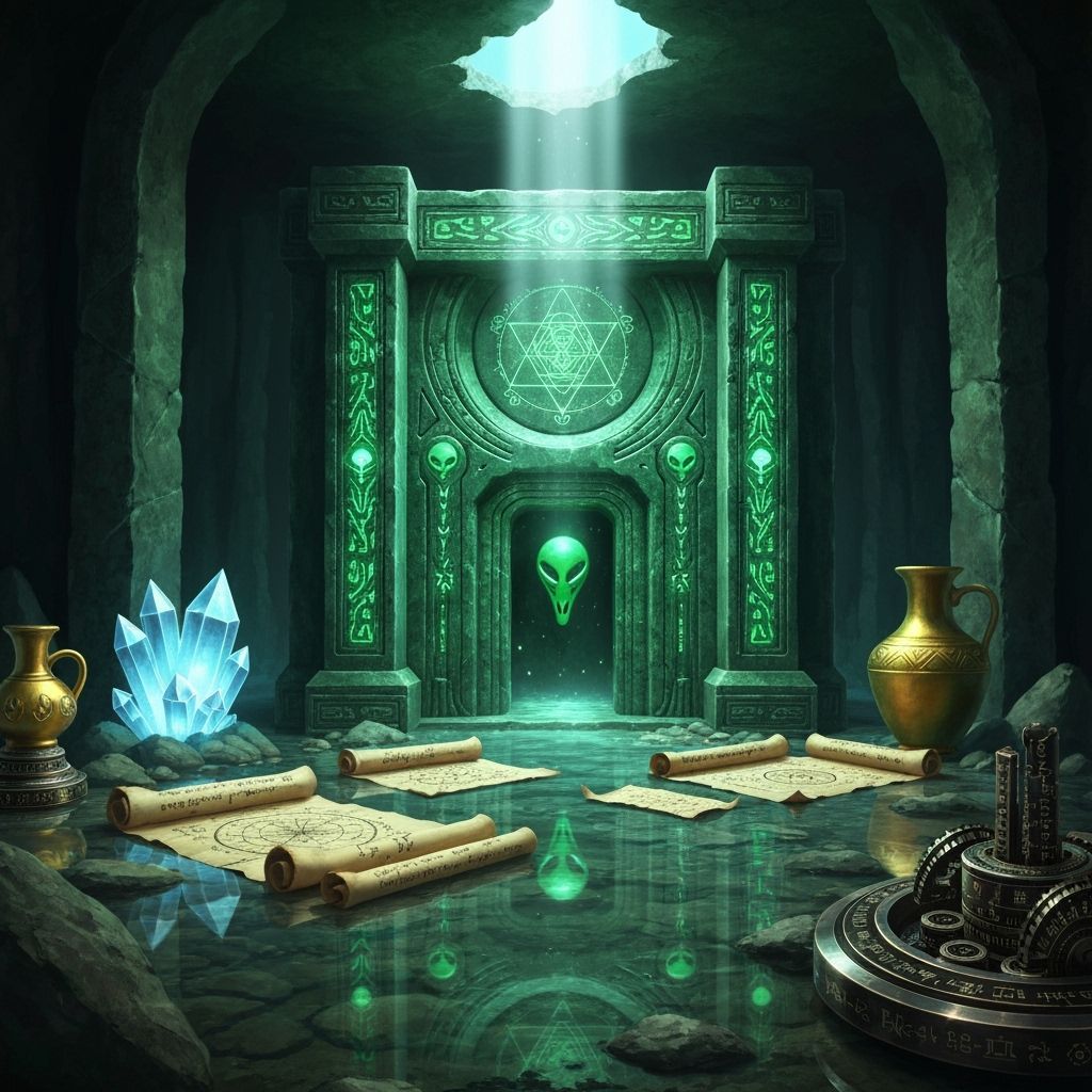 Ancient Emerald Vault in Subterranean Chamber