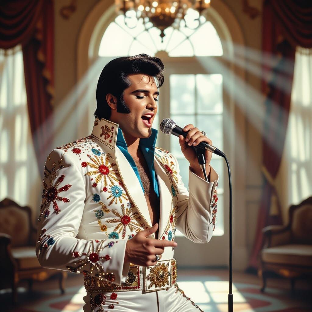 Elvis Presley in Rhinestone Jumpsuit at Graceland