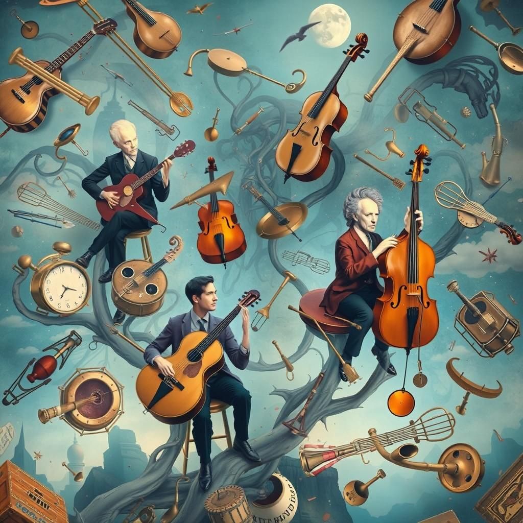 Surreal Dreamscape: Musicians with Strange Instruments