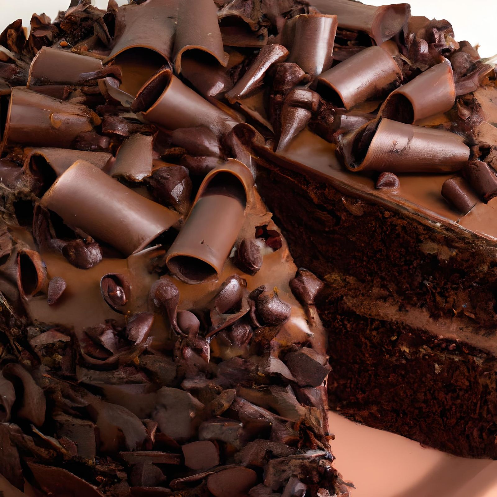 Triple Chocolate Cake with Chocolate Shavings