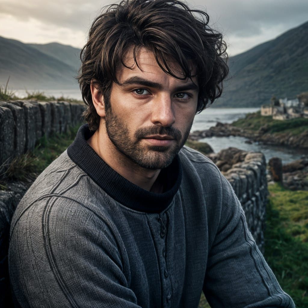 Intimate Portrait of Man in Fisherman's Jumper