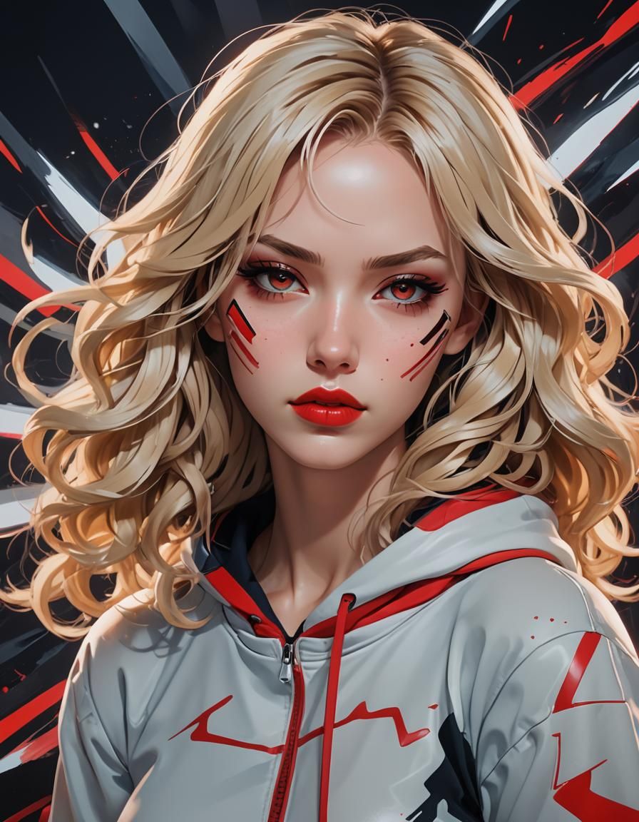 Anime Style 3D Art of Stylish Woman with Blonde Hair