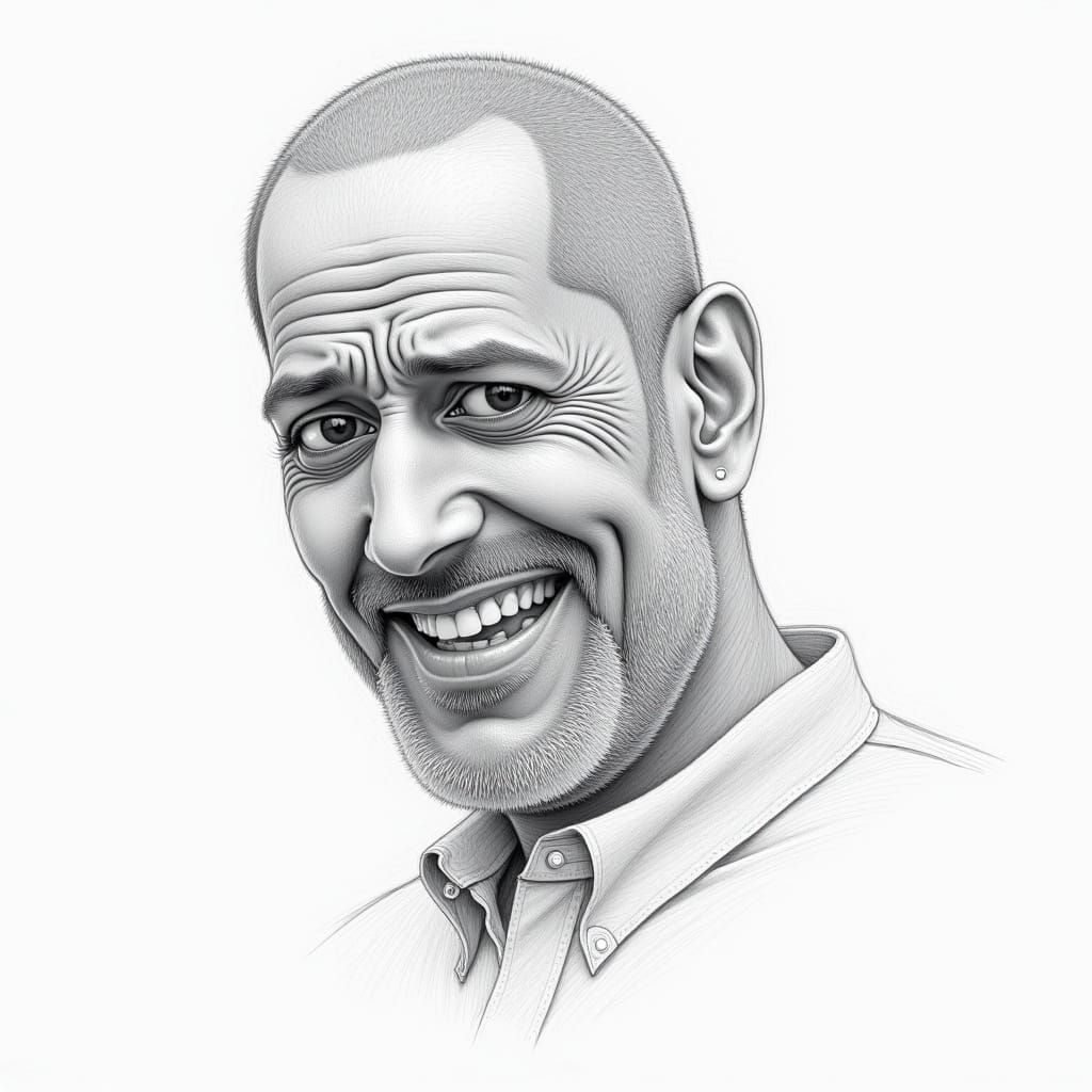 Detailed Pencil Sketch of a Man