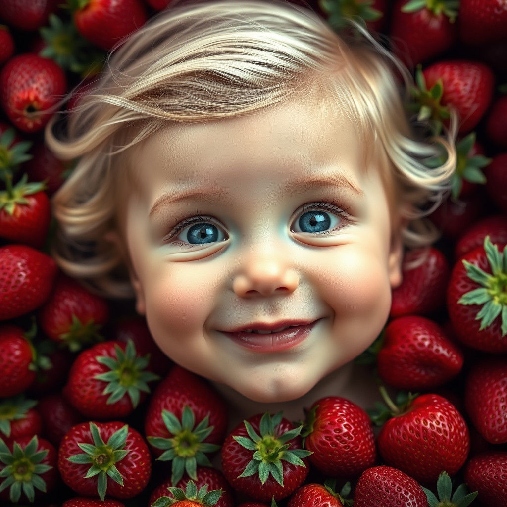 Baby in Strawberries: A Modern Marilyn