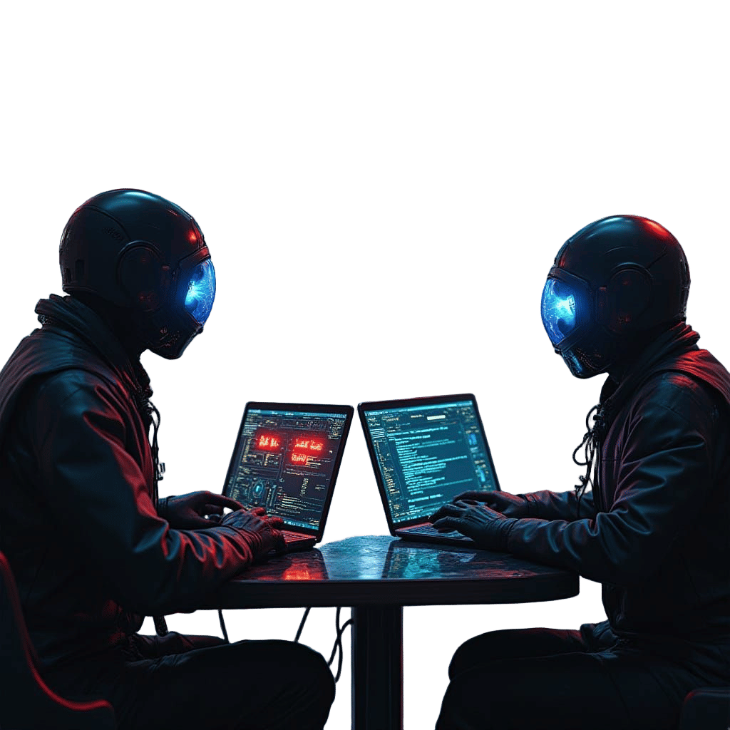 Cyberpunk Coding Wizards in Neon City