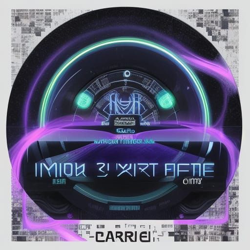 Cyberpunk Radio Waves Logo in Neon Hues