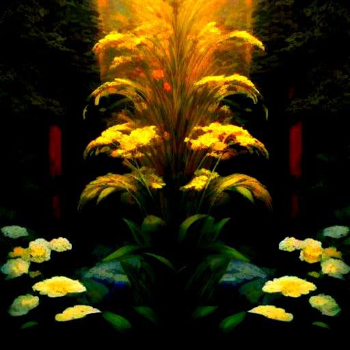 Rainforest Landscape Oil Painting with Emerald Orchids