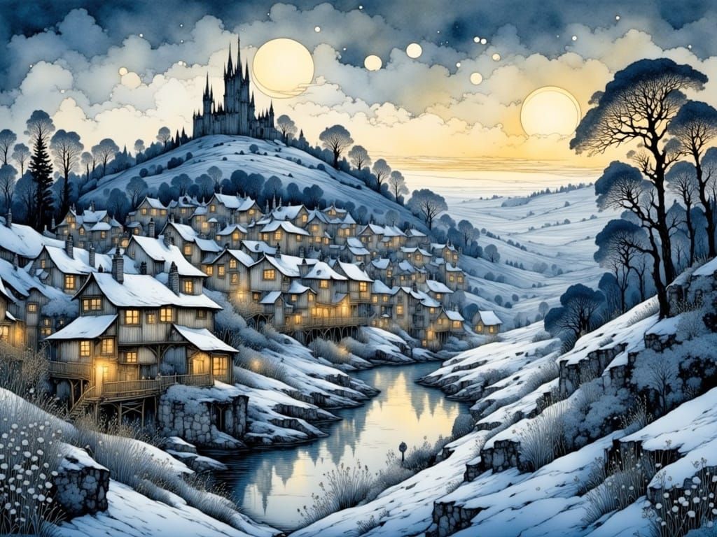 Medieval Townscape in Intricate Detail