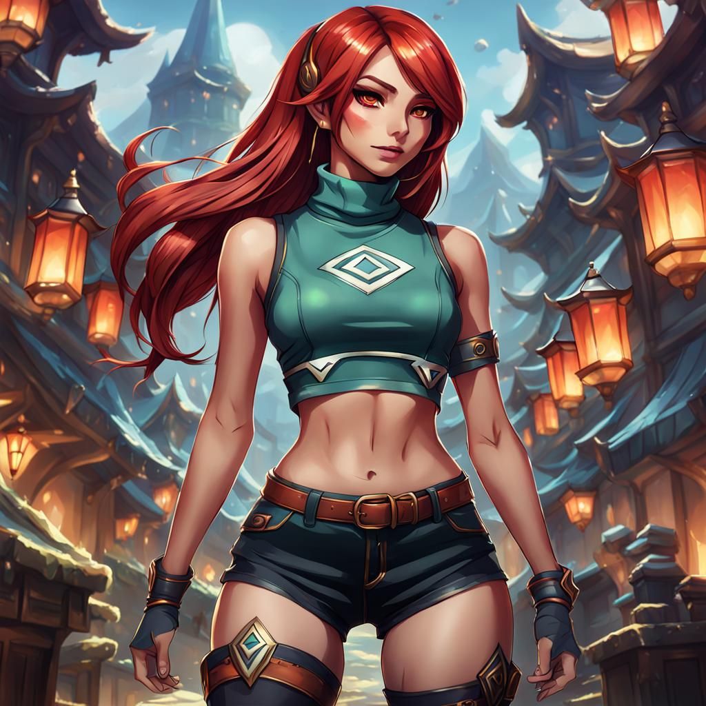 Anime League of Legends Girl in Fantasycore Style