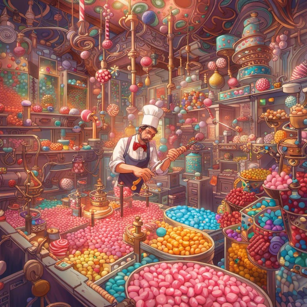 Joyful Candyman's Hyperrealistic Candy Factory