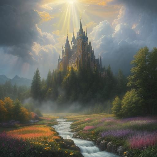 Sparkling Meadow: A Graffiti Art Landscape