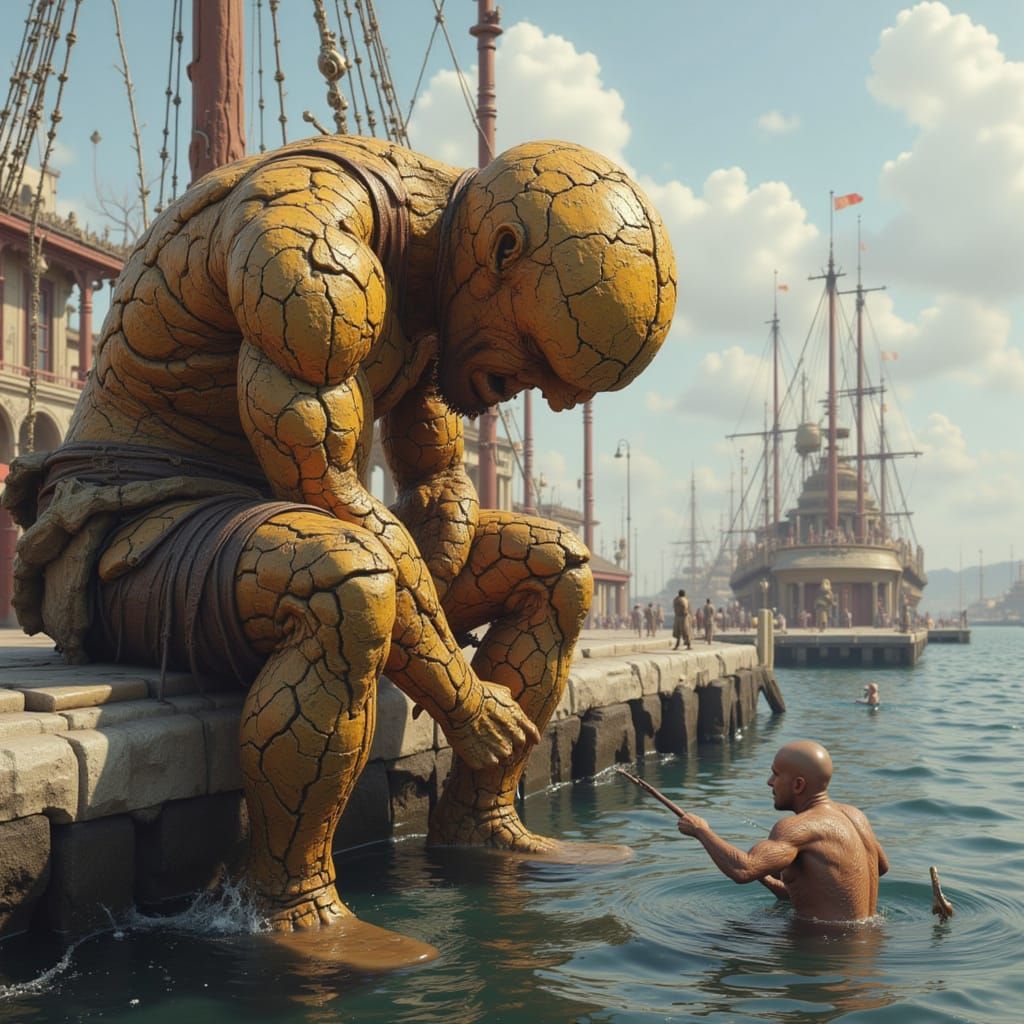 Gavriel the Golem Enjoys a Peaceful Fishing Trip