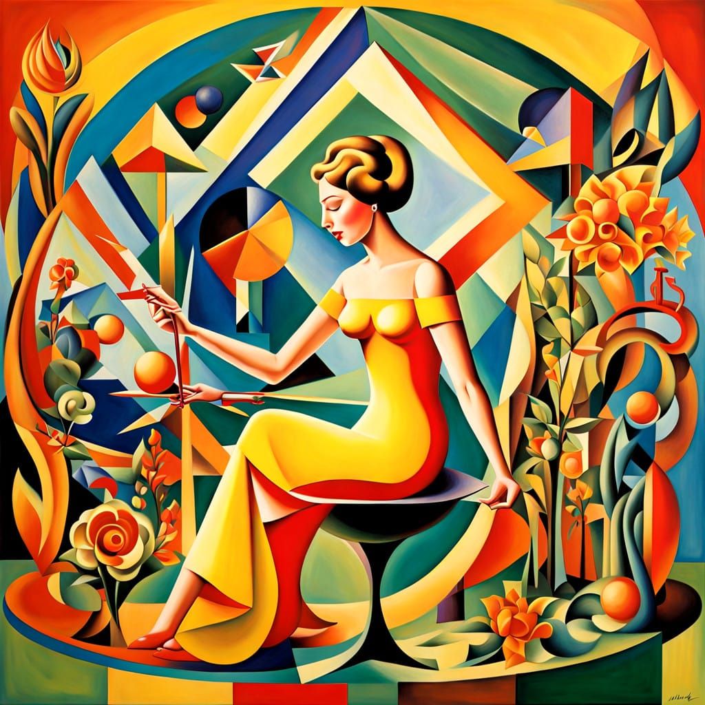 Woman in Whimsical Floral Wonderland