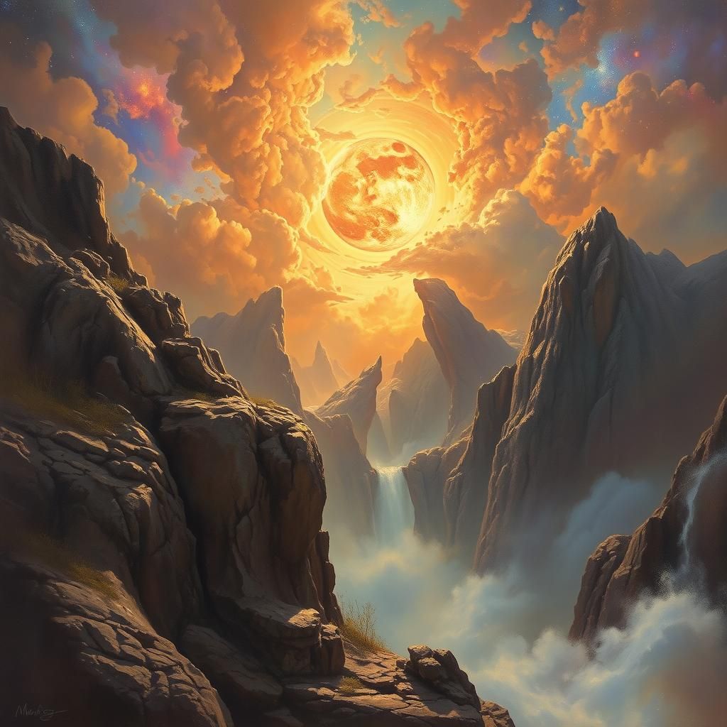 Goddesses Arriving in Spaceships: An Oil Painting