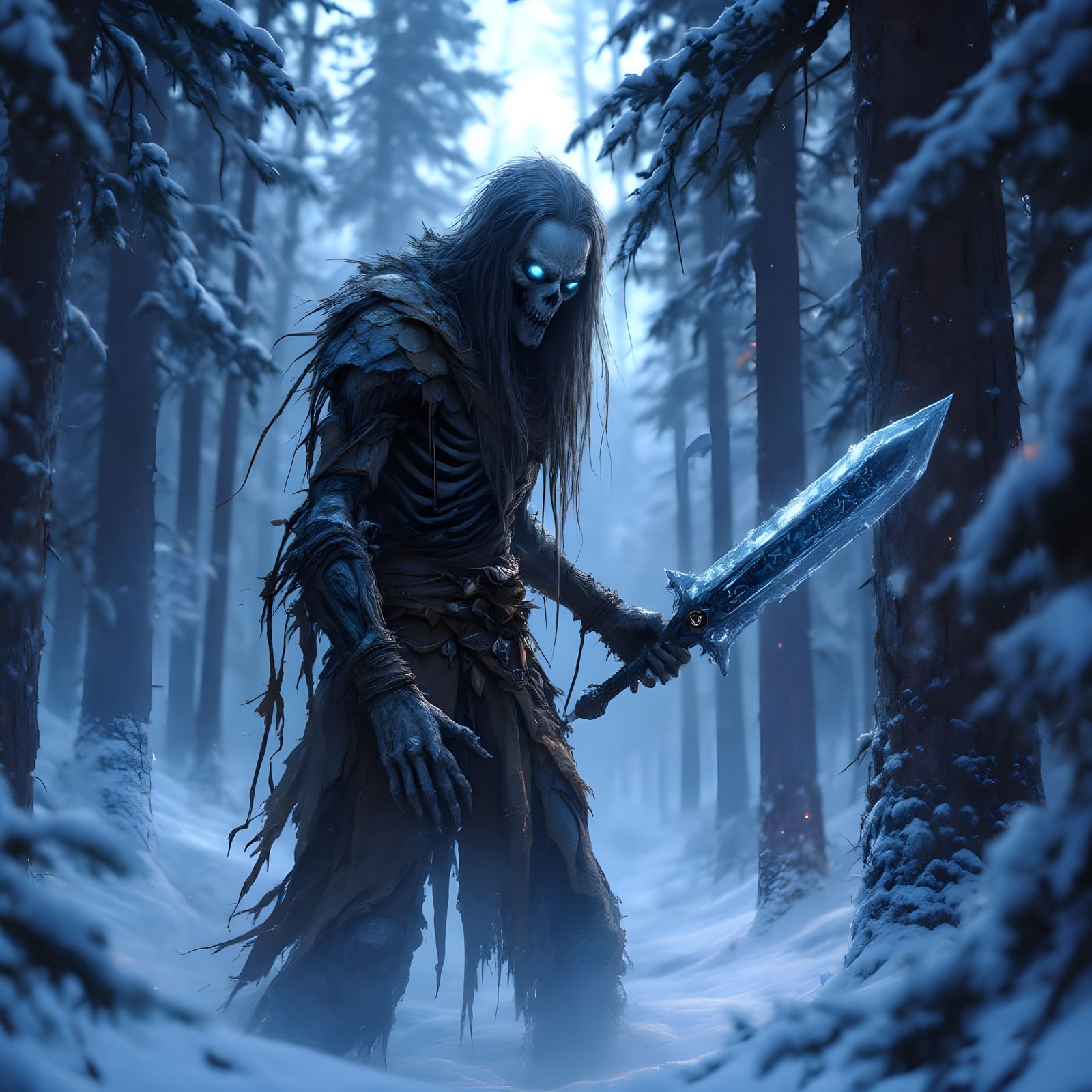 Eldritch Undead Wight of the Icy Pine Forest
