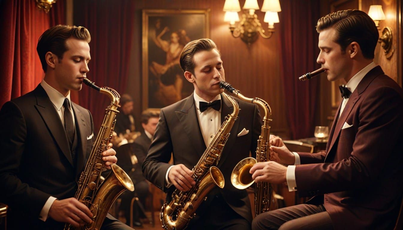 of a vintage 1940s jazz club,