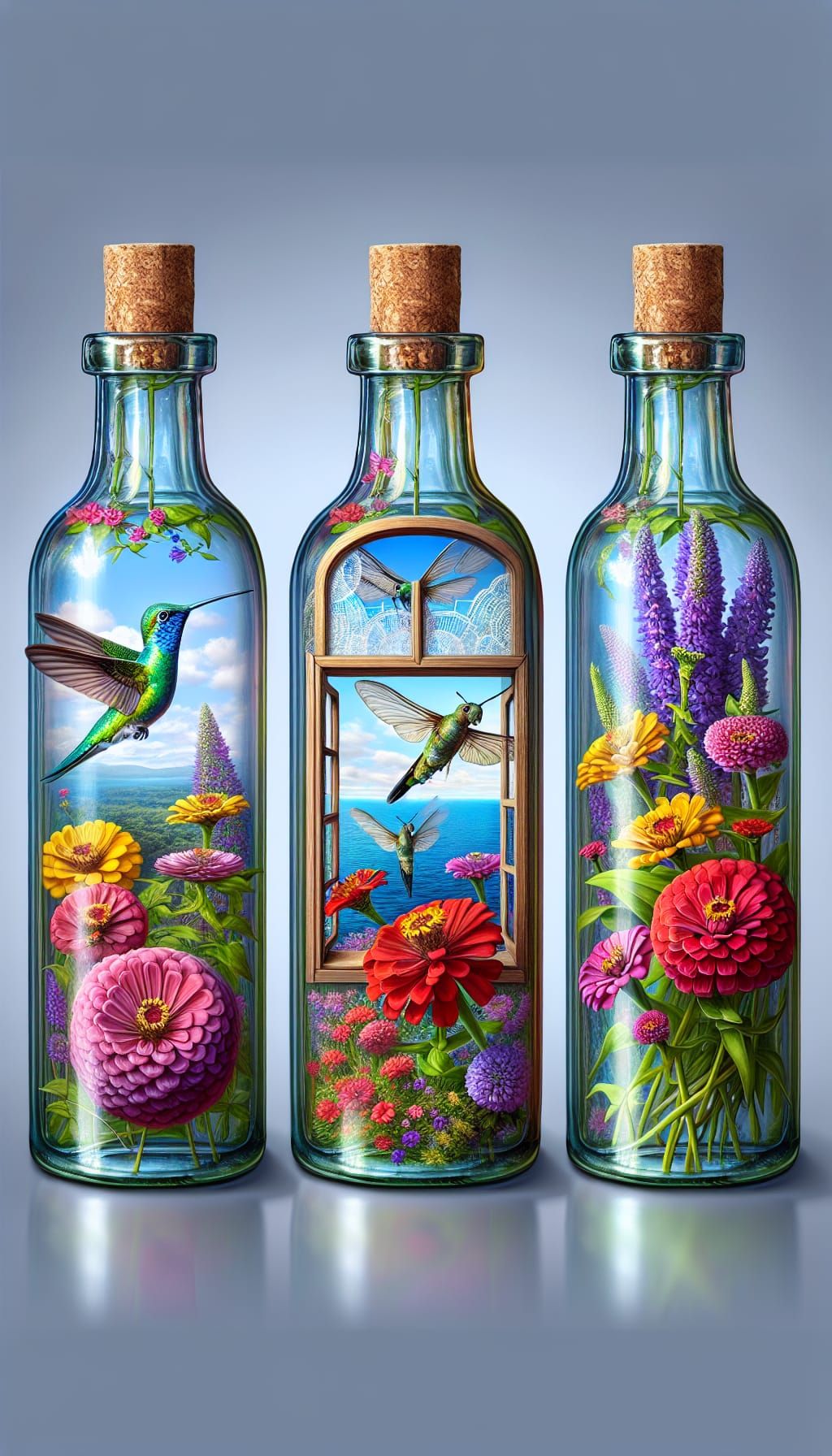 Miniature Worlds in Glass Bottles