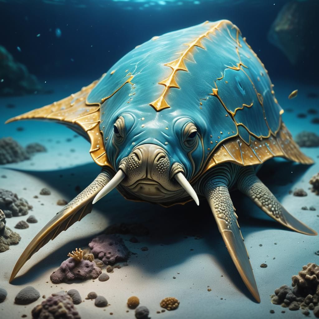 Alien Creature Concept Art: Walrus-Stingray Hybrid