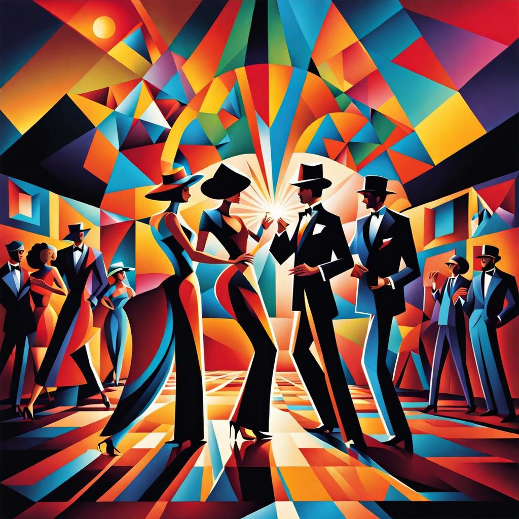 Cubist Disco Dance Floor in Bright Colors