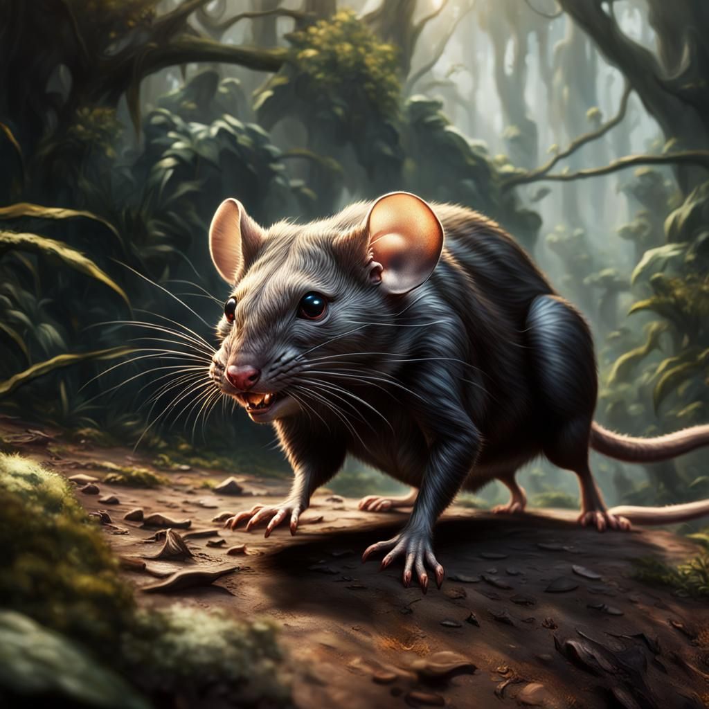 Giant Predator Mice in Jungle: Fantasy Concept Art