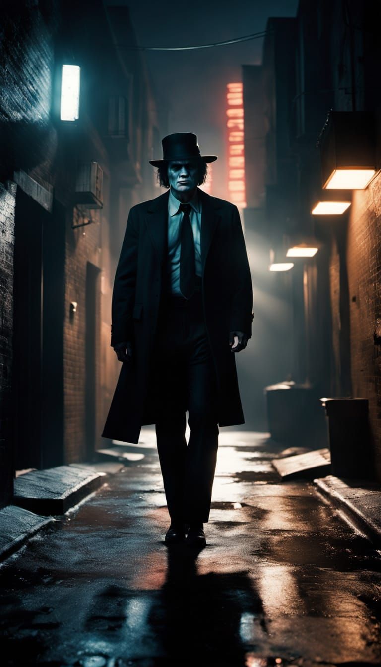 Gritty Joker as Mr. Hyde in Dark Cinematic Style