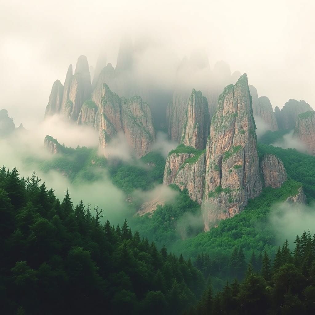 Mystical Mountainscape in a Dreamlike World