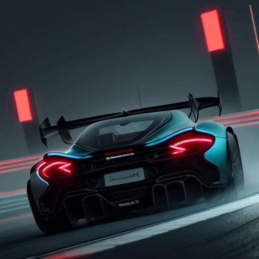 McLaren Racing Car Skidding on Neon City Track