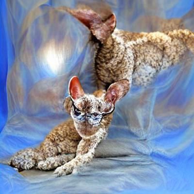 Elegant Devon Rex Cat Portrait