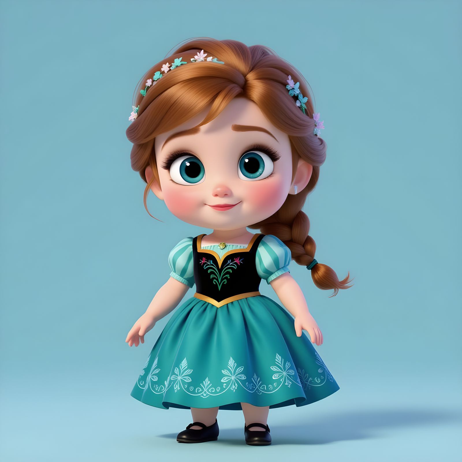 Adorable Baby Anna Pixar Style 3D Render