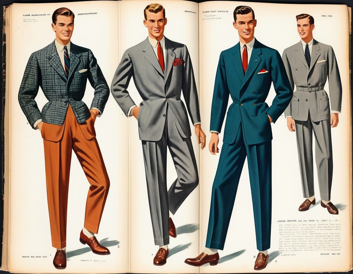 1950s Men's Fashion in Vintage Sewing Pattern Style