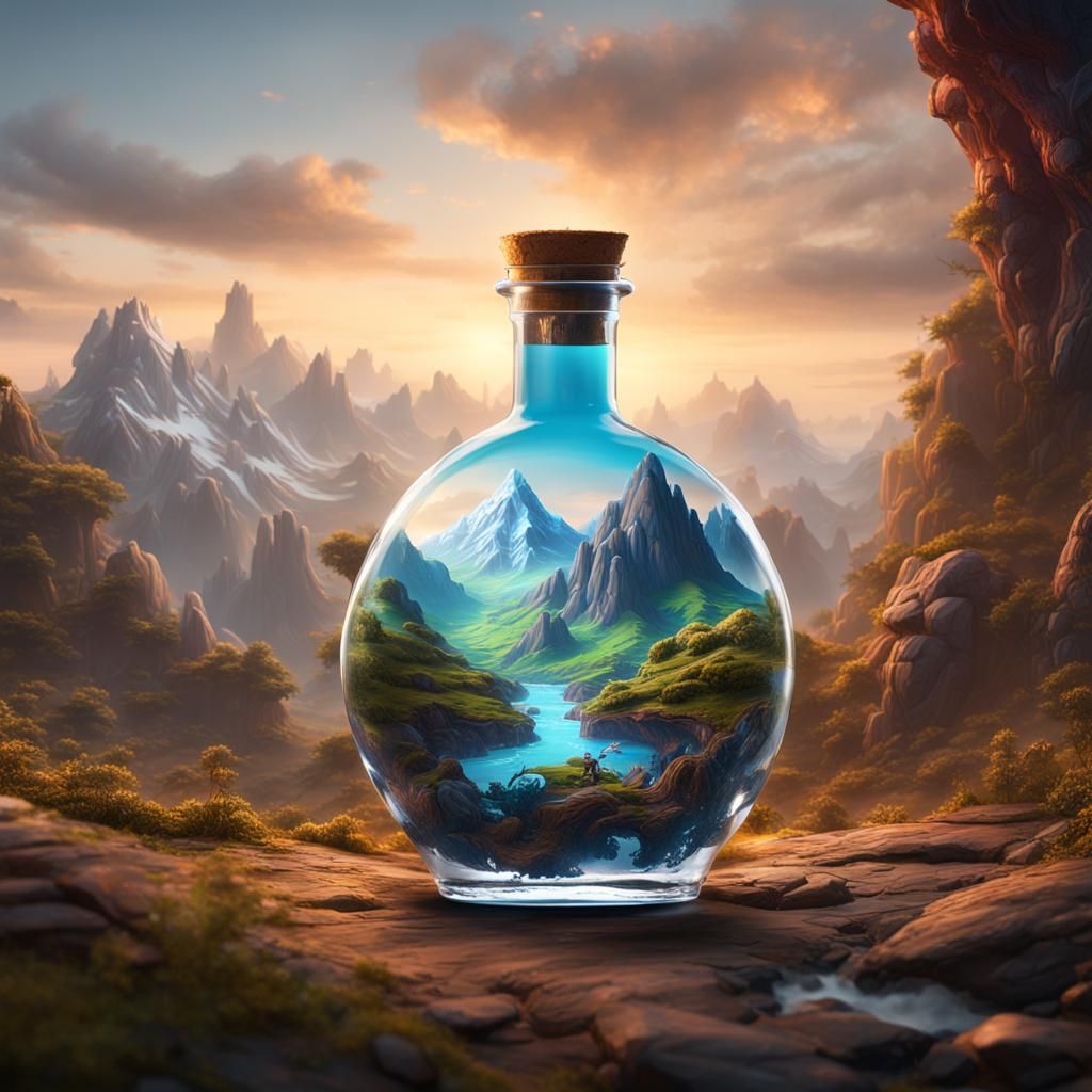 Mountain in a Bottle Matte Painting
