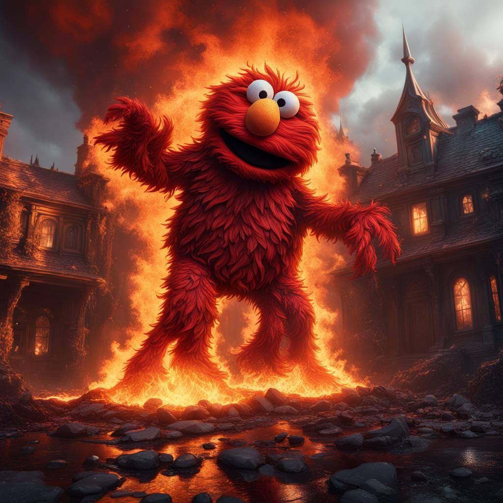 Elmo on Fire: Detailed Matte Painting