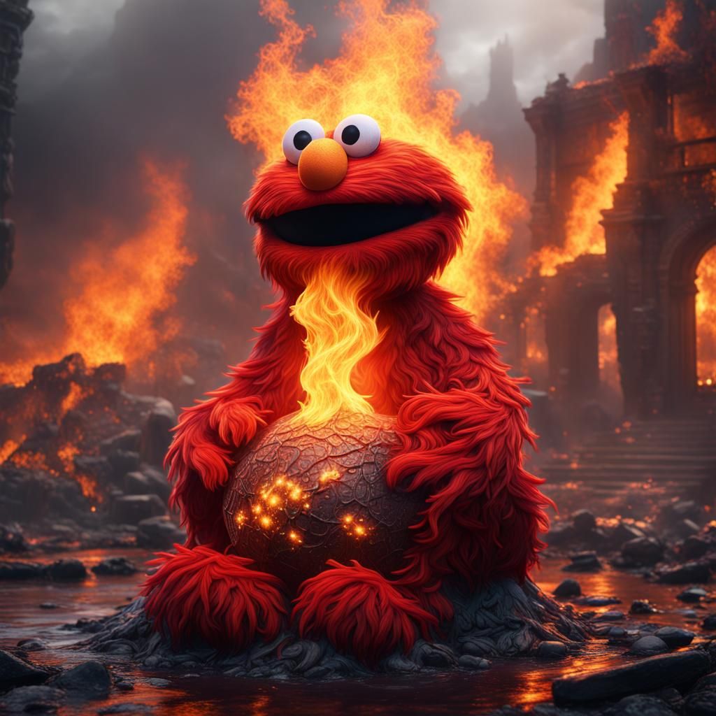 Elmo on Fire: Detailed Matte Painting