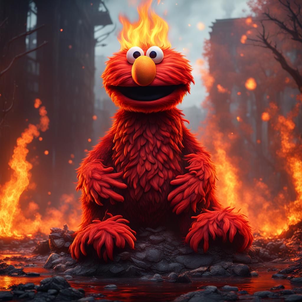 Elmo on Fire: Detailed Matte Painting