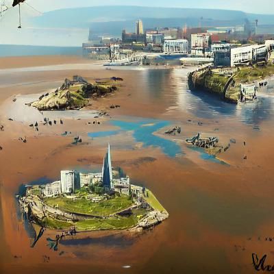 Post-Apocalyptic Cityscape in Fallout Style