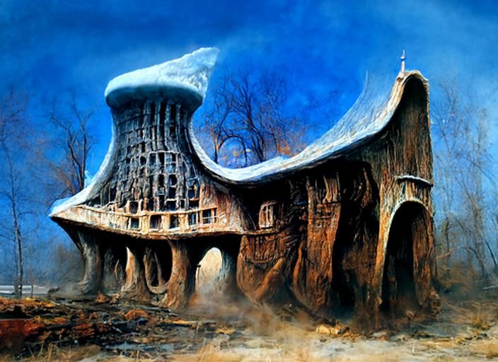 Hyperrealistic Post-Apocalyptic Mountain Dwelling in Sci-Fi ...