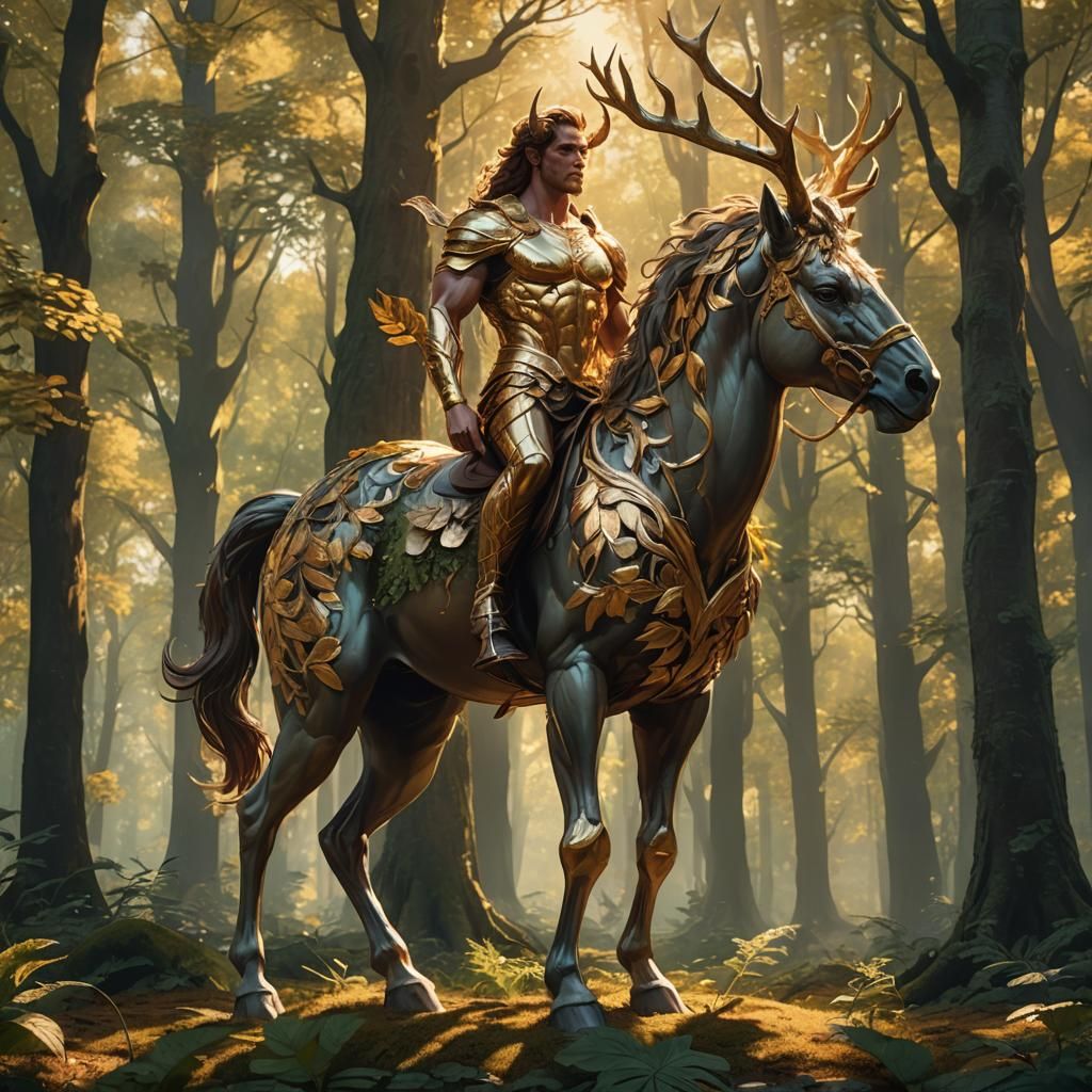 Centaur in Forest Clearing: Fantasy Art