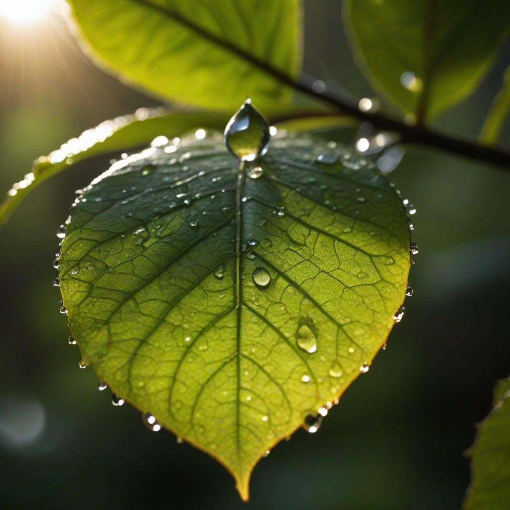 Raindrop's Edge: A Macro Reflection of the Rainforest