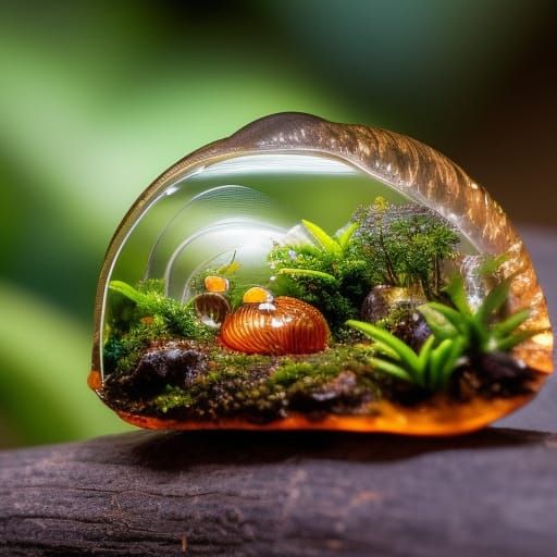 Rainforest in Snail Shell: Intricate Digital Art