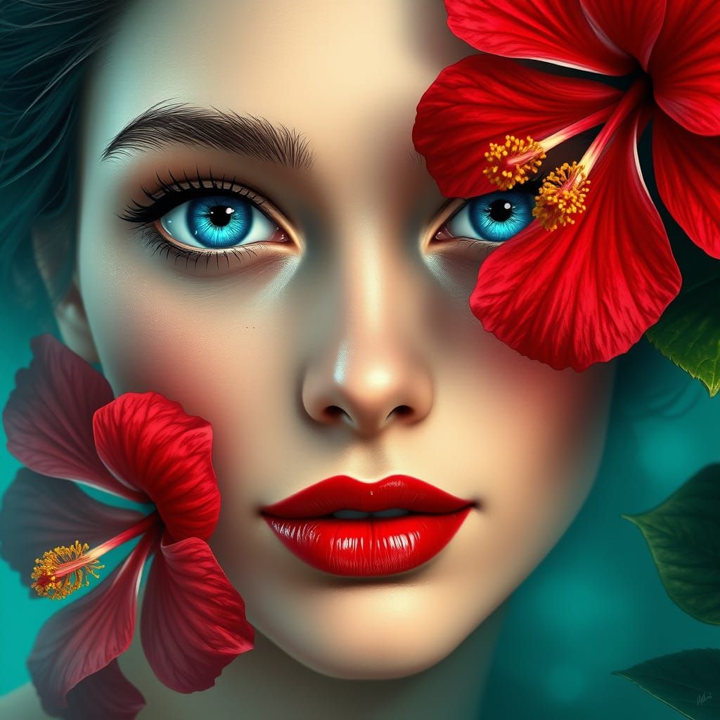 Ethereal Fantasy Portrait in Rich, Dreamlike Colors