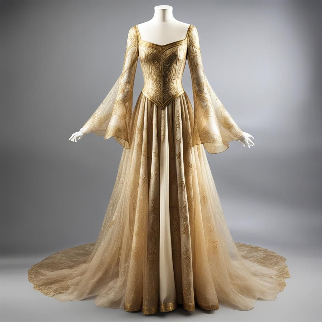 Medieval Fantasy Princess Dress on Dress Form