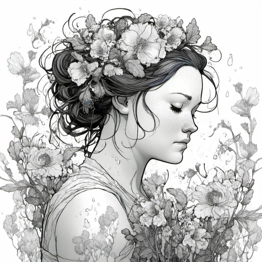 Tears Water Wildflowers: Hopeful Fantasy Illustration