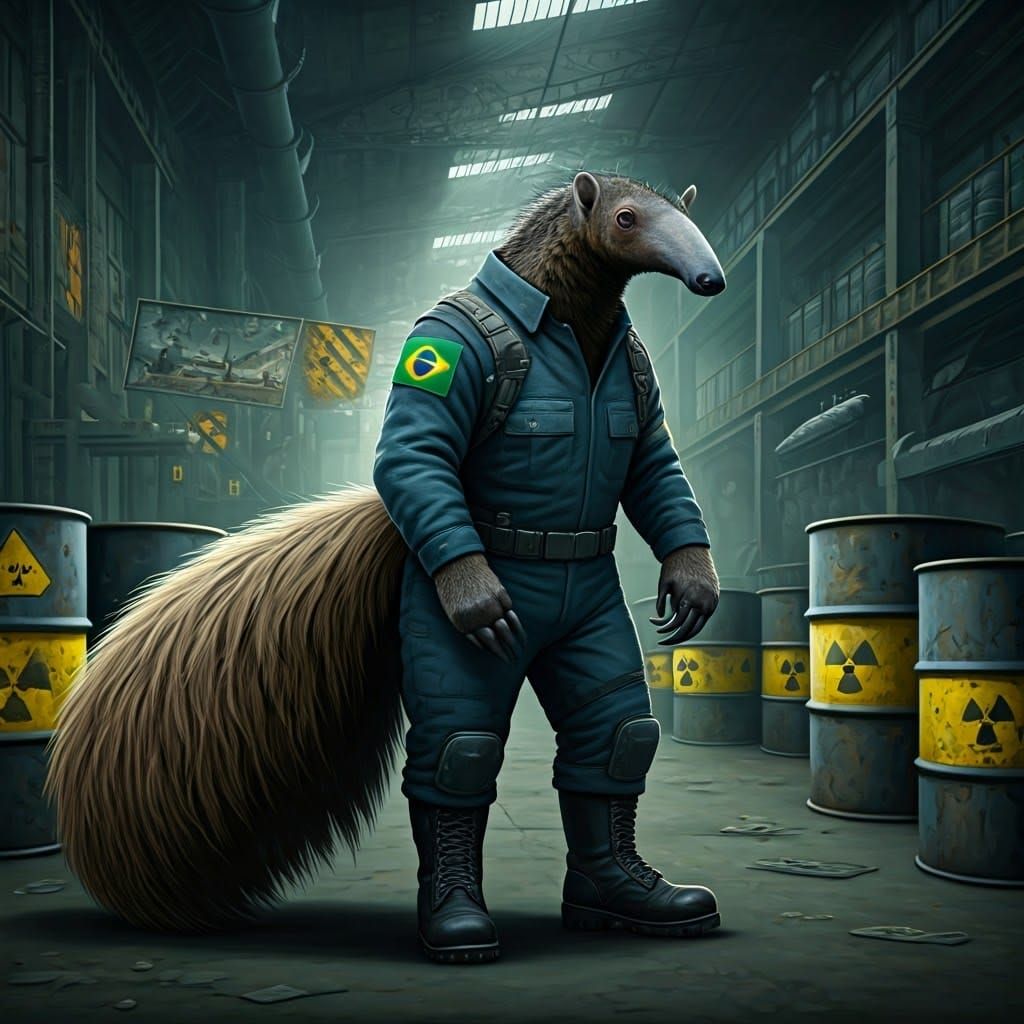 Anteater Operative in Radioactive Warehouse, Comic Book Art